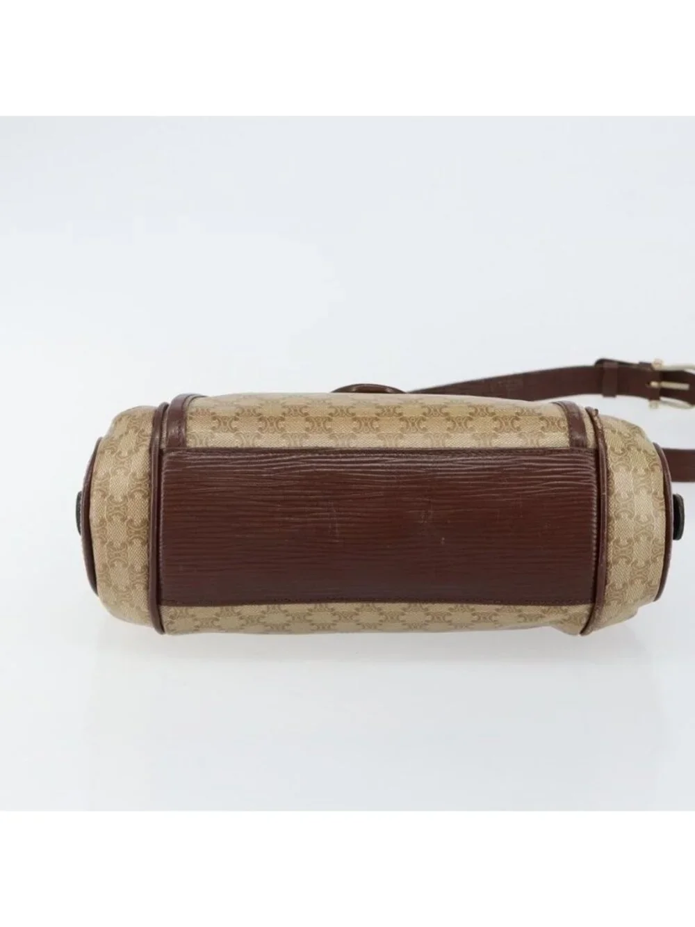 Authentic CELINE Macadam Canvas Shoulder Bag PVC Beige Gold - Picture 12 of 16